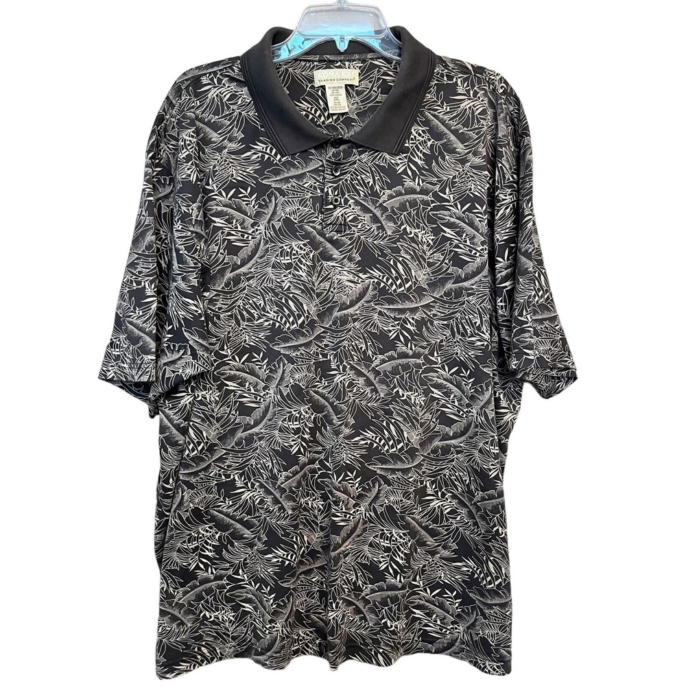 KONA KAI Trading Co Polo Shirt Mens 2XL Brown Golf Country Club Vacation Casual